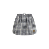 Miu Miu Gray Cotton Mini Skirt - Slim Fit for Women