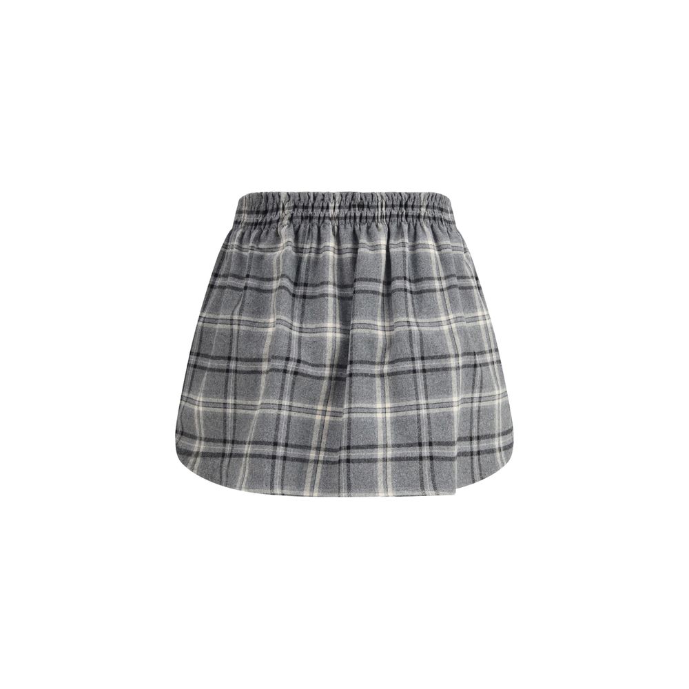 Miu Miu Gray Cotton Mini Skirt - Slim Fit for Women