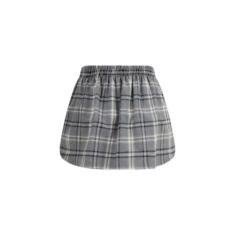 Miu Miu Gray Cotton Mini Skirt - Slim Fit for Women