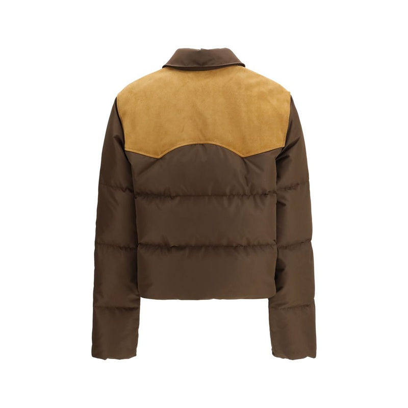 Miu Miu Brown Recycled Polyester Down Jacket - Vintage Inspired