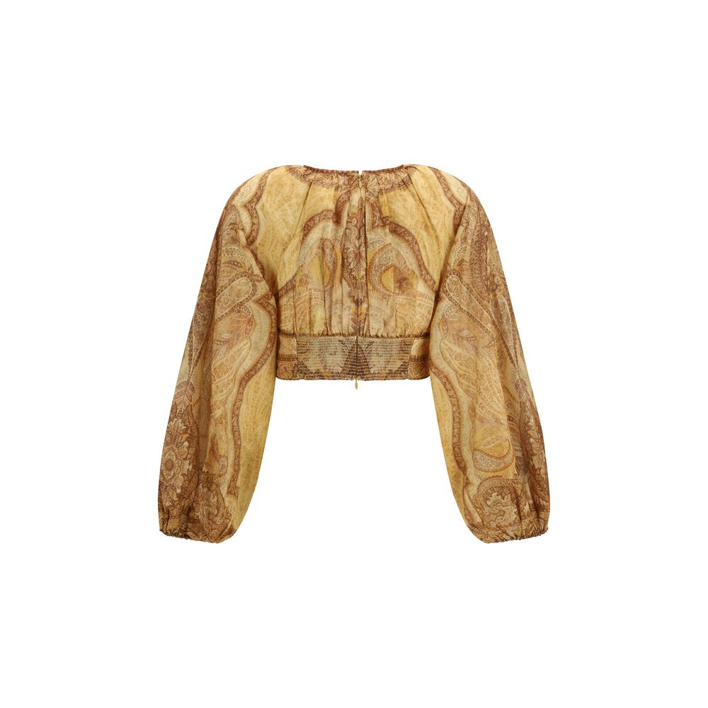 Zimmermann Bicolor Cotton Bustier Top - Wanderlust Collection