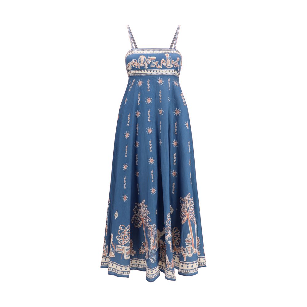 Robe décontractée en lin bleu Alemais