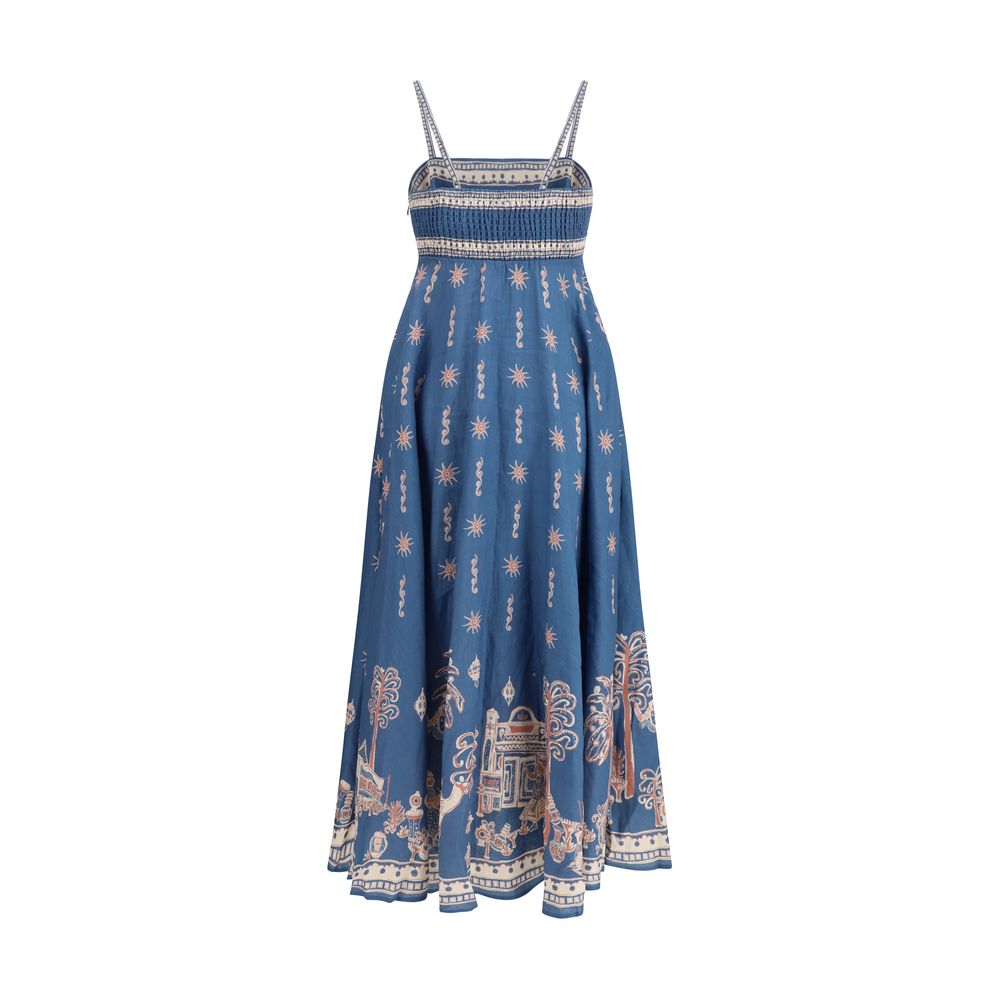 Robe décontractée en lin bleu Alemais