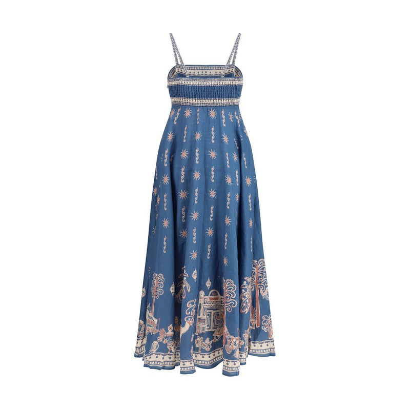 Robe décontractée en lin bleu Alemais