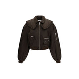 Ganni Bicolor Polyamide Bomber Jacket for Women