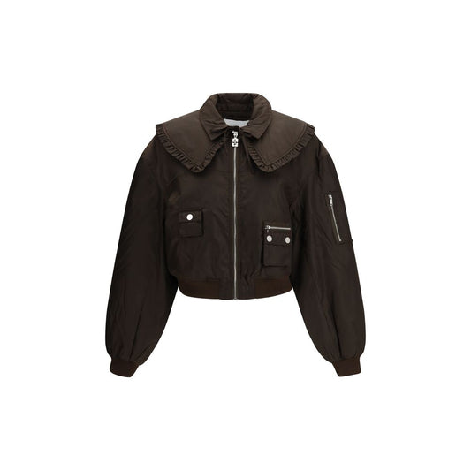 Ganni Bicolor Polyamide Bomber Jacket