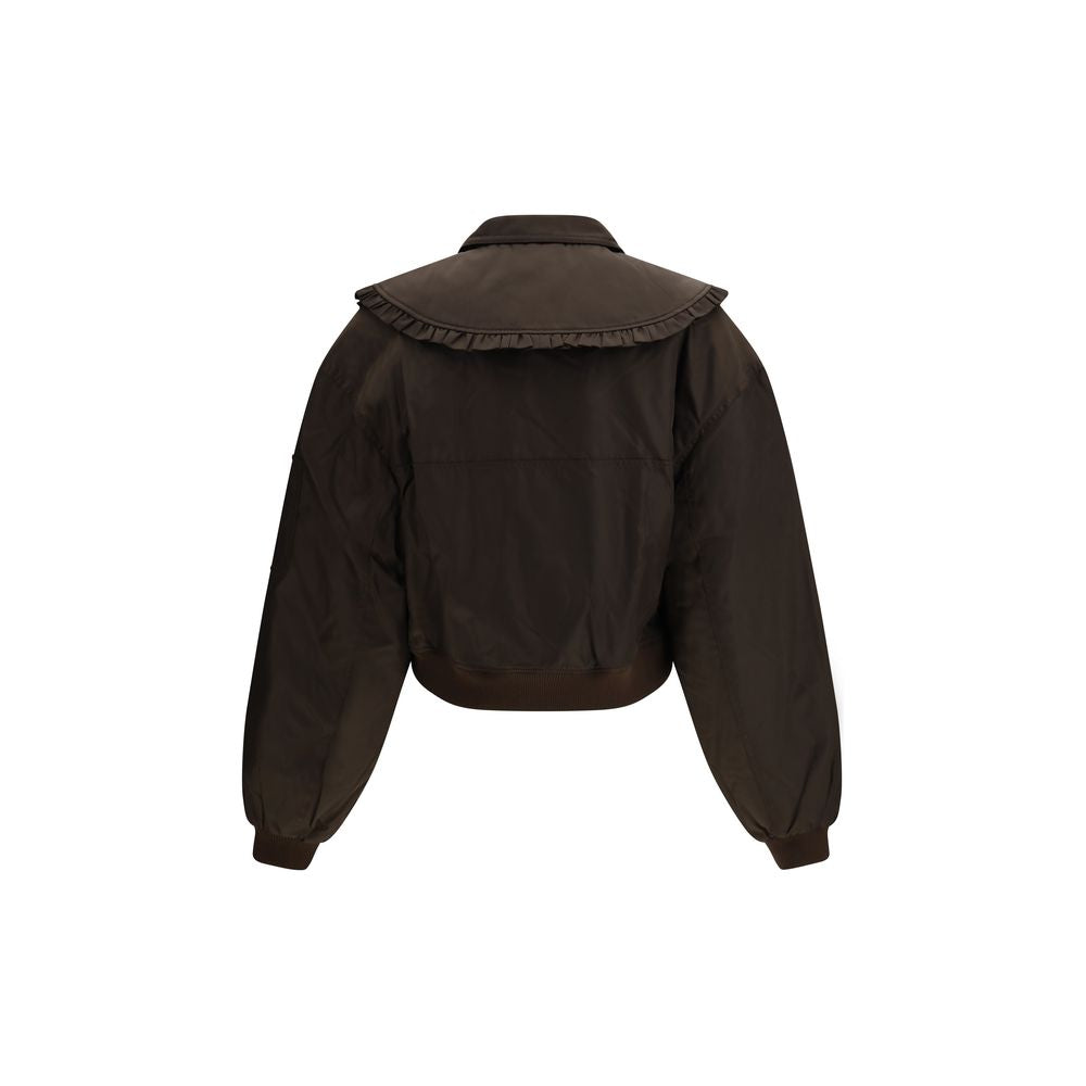 Ganni Bicolor Polyamide Bomber Jacket for Women