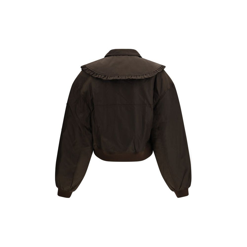 Ganni Bicolor Polyamide Bomber Jacket for Women