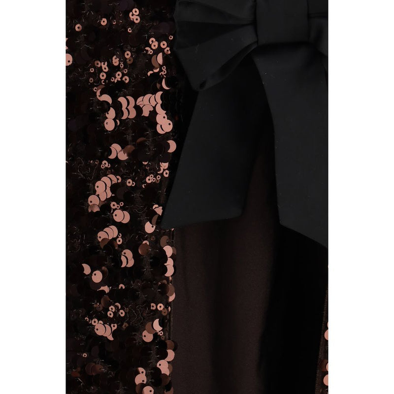 Ganni Brown Sequined Polyester Top - Chic Evening Wear