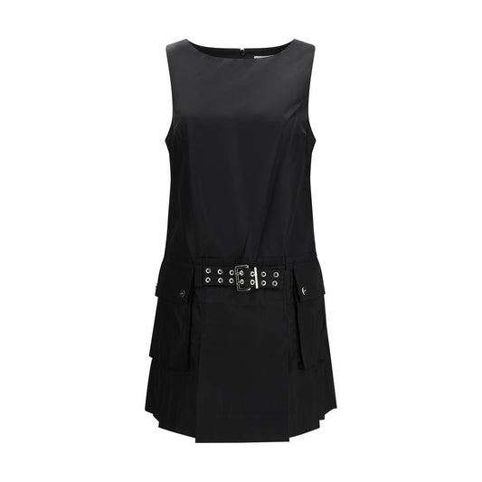 Ganni Black Recycled Polyamide Duchesse Nylon Mini Dress