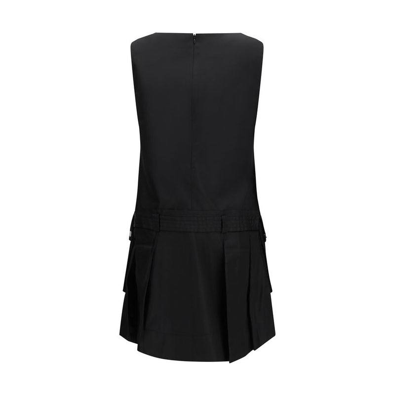 Ganni Duchesse Nylon Belted Mini Dress - Black