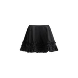 Ganni Black Recycled Polyamide Mini Frill Skirt