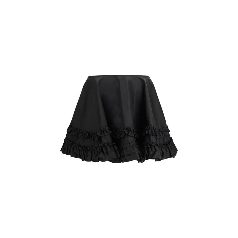 Ganni Black Recycled Polyamide Mini Frill Skirt