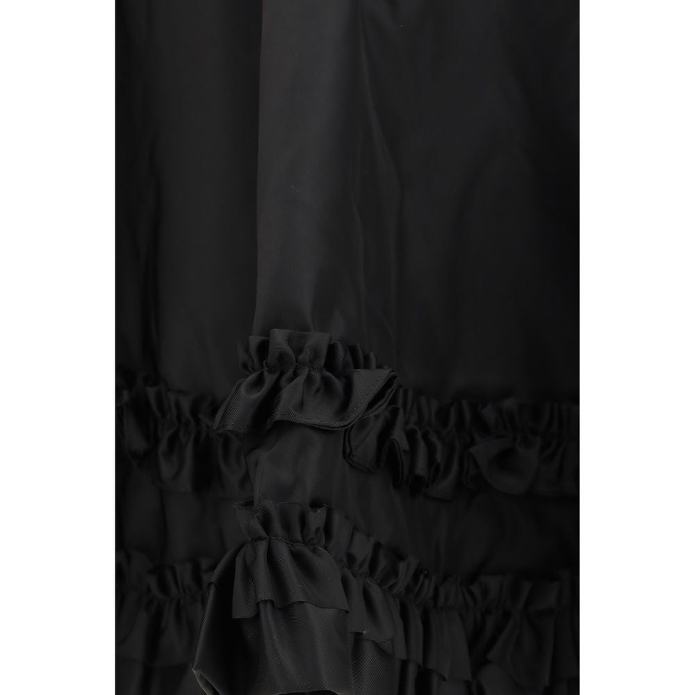 Ganni Black Recycled Polyamide Mini Frill Skirt