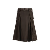 Ganni Brown Recycled Polyamide Long Skirt - Sustainable Fashion