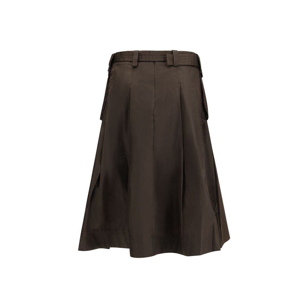 Ganni Brown Recycled Polyamide Long Skirt - Sustainable Fashion