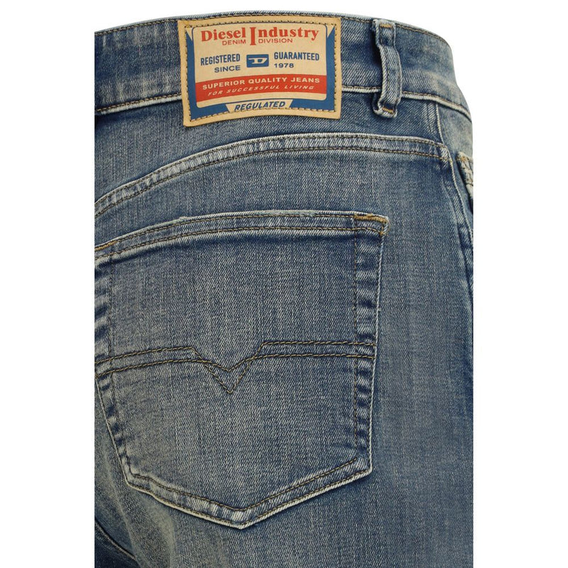 Diesel 1971 D-Sent Blue Cotton Straight-Leg Jeans for Women