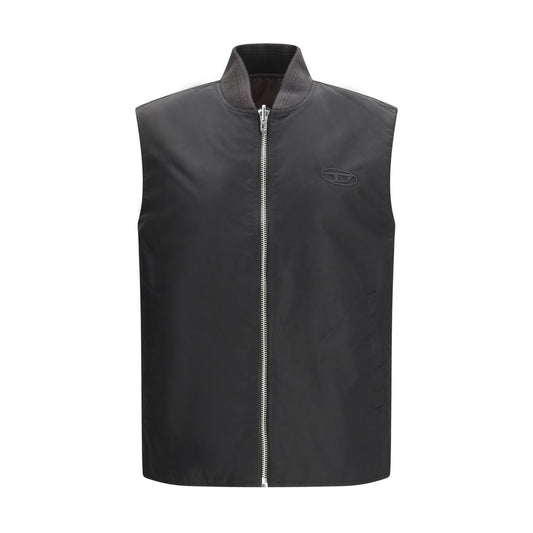 Diesel Bruine Polyamide Mouwloze Jas