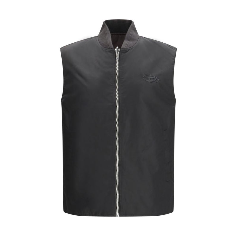 Diesel Bruine Polyamide Mouwloze Jas
