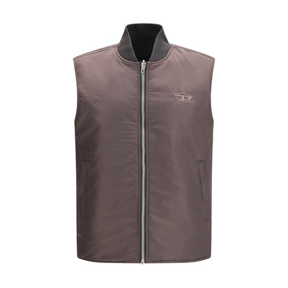Diesel Bruine Polyamide Mouwloze Jas