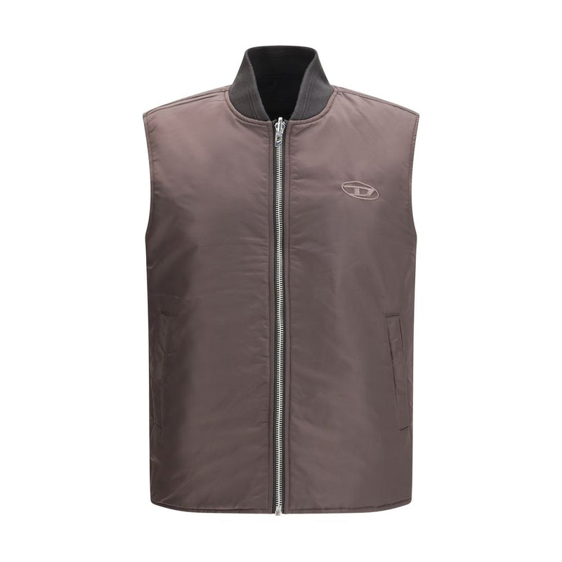 Diesel Bruine Polyamide Mouwloze Jas