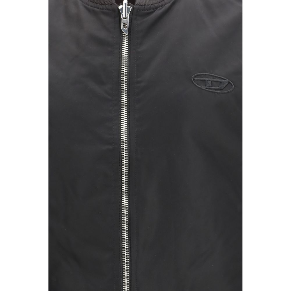 Diesel W-Type-D1 Gilet - Brown Polyamide Sleveless Jacket