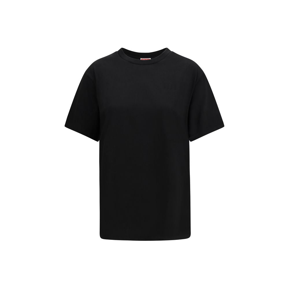 Kenzo Black Cotton T-Shirt with Boke Flower Embroidery
