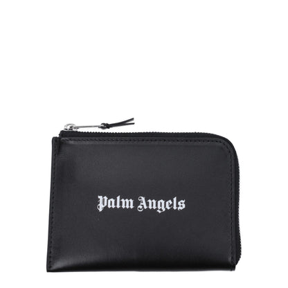 Palm Angels Zwarte Leren Pasjeshouder