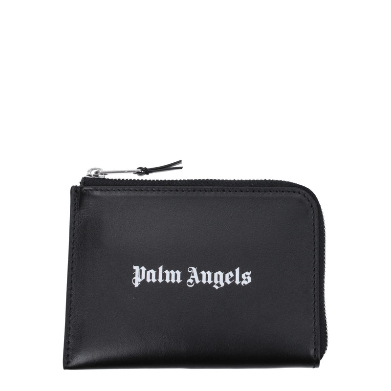 Palm Angels Black Leather Cardholder - Stylish & Functional