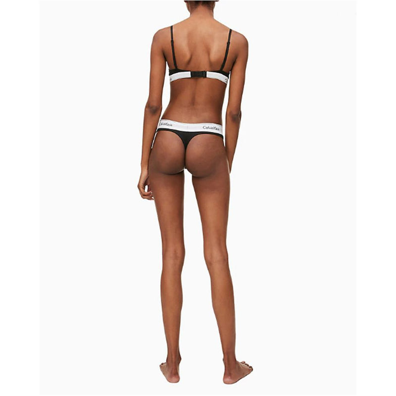 Calvin Klein Underwear Black Cotton Thong F3786E - Confort et Élégance