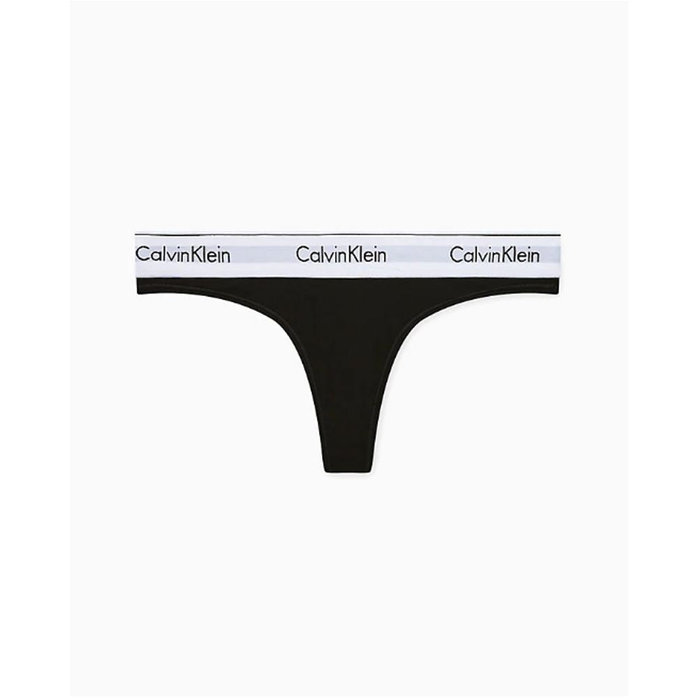 Calvin Klein Underwear Black Cotton Thong F3786E - Confort et Élégance