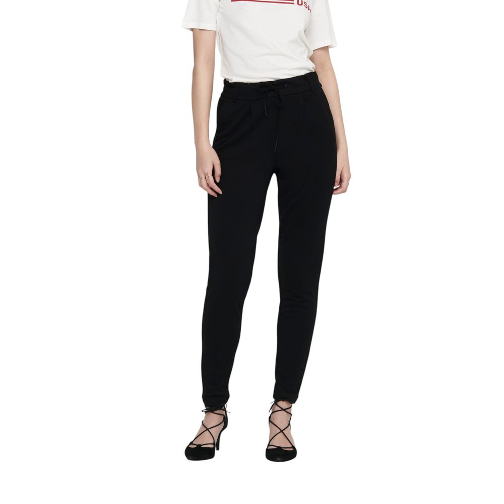 Only Black Viscose Casual Pants - ONLPOPTRASH LIFE EASY COL