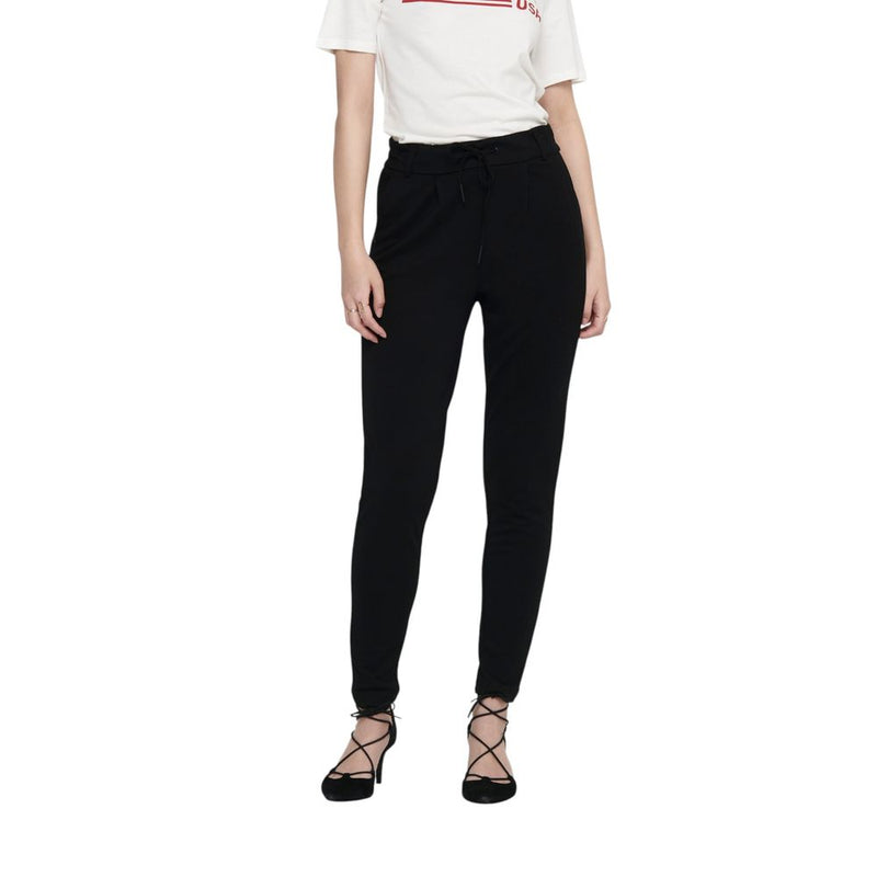 Only ONLPOPTRASH LIFE EASY COL Black Viscose Casual Pants