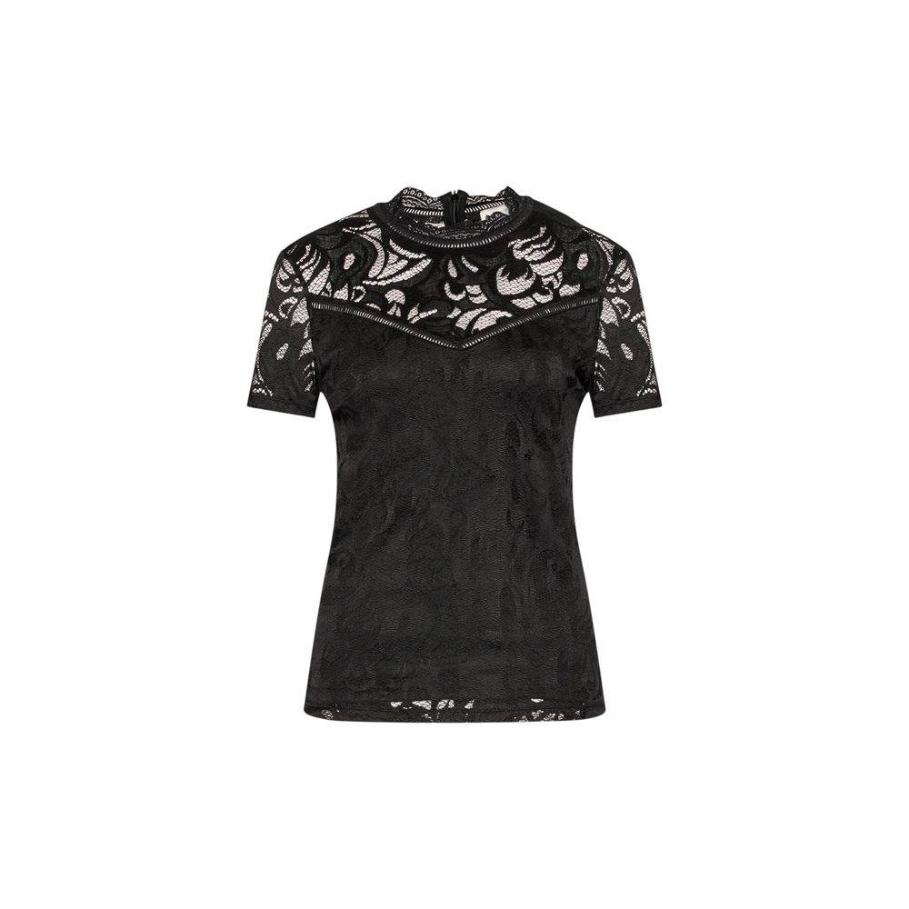 Vila Clothes VISTASIA S/S LACE T-Shirt en Polyamide Noir