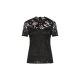 Vila Clothes VISTASIA S/S LACE T-Shirt en Polyamide Noir