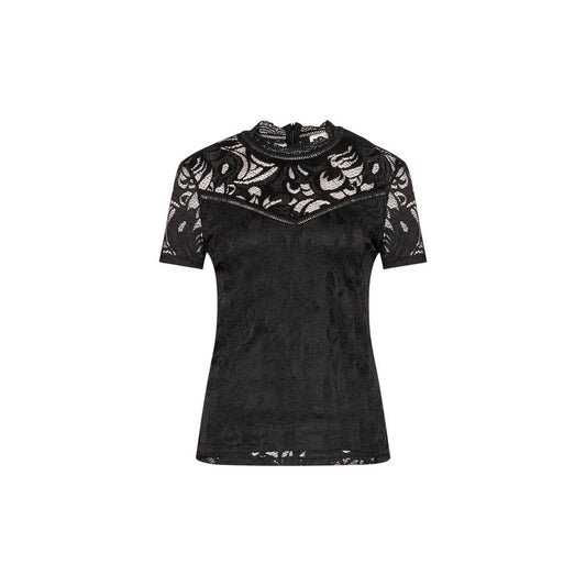 Vila Clothes VISTASIA S/S LACE T-Shirt en Polyamide Noir