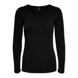 Only LIVE LOVE Black Cotton Long Sleeve T-Shirt for Women