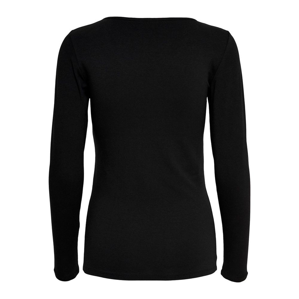 Only LIVE LOVE Black Cotton Long Sleeve T-Shirt for Women