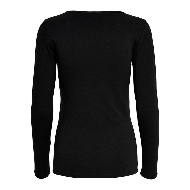 Only LIVE LOVE Black Cotton Long Sleeve T-Shirt for Women