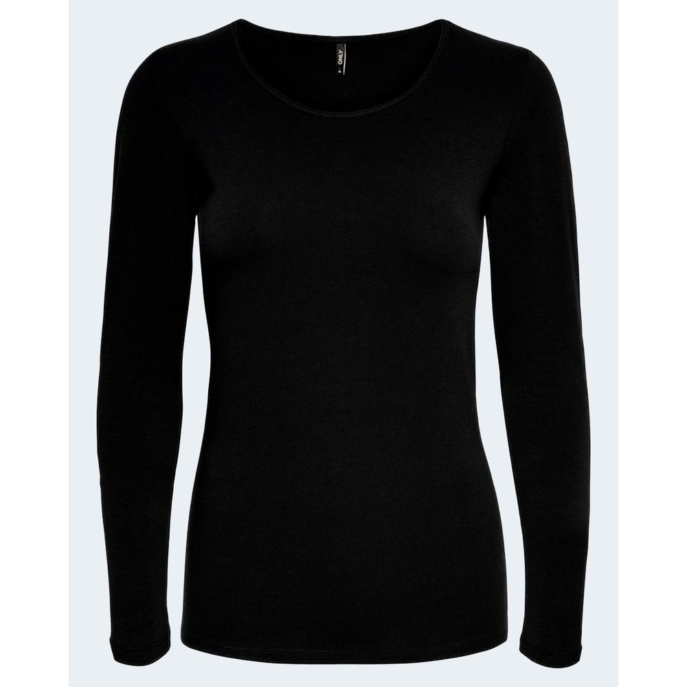 Only LIVE LOVE Black Cotton Long Sleeve T-Shirt for Women