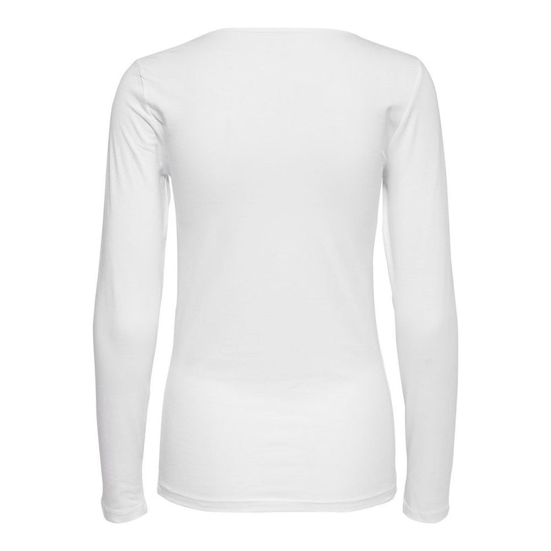 Only LIVE LOVE White Cotton Long Sleeve T-Shirt for Women