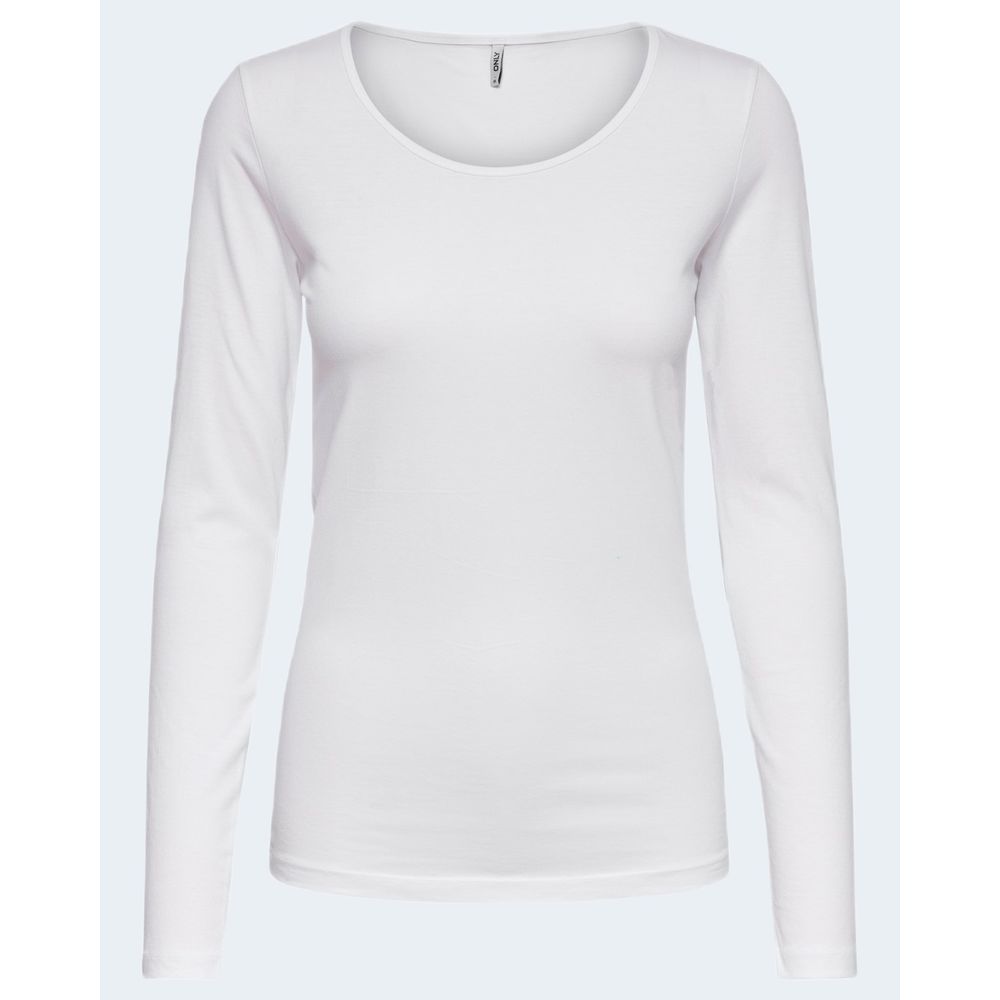 Only LIVE LOVE White Cotton Long Sleeve T-Shirt for Women