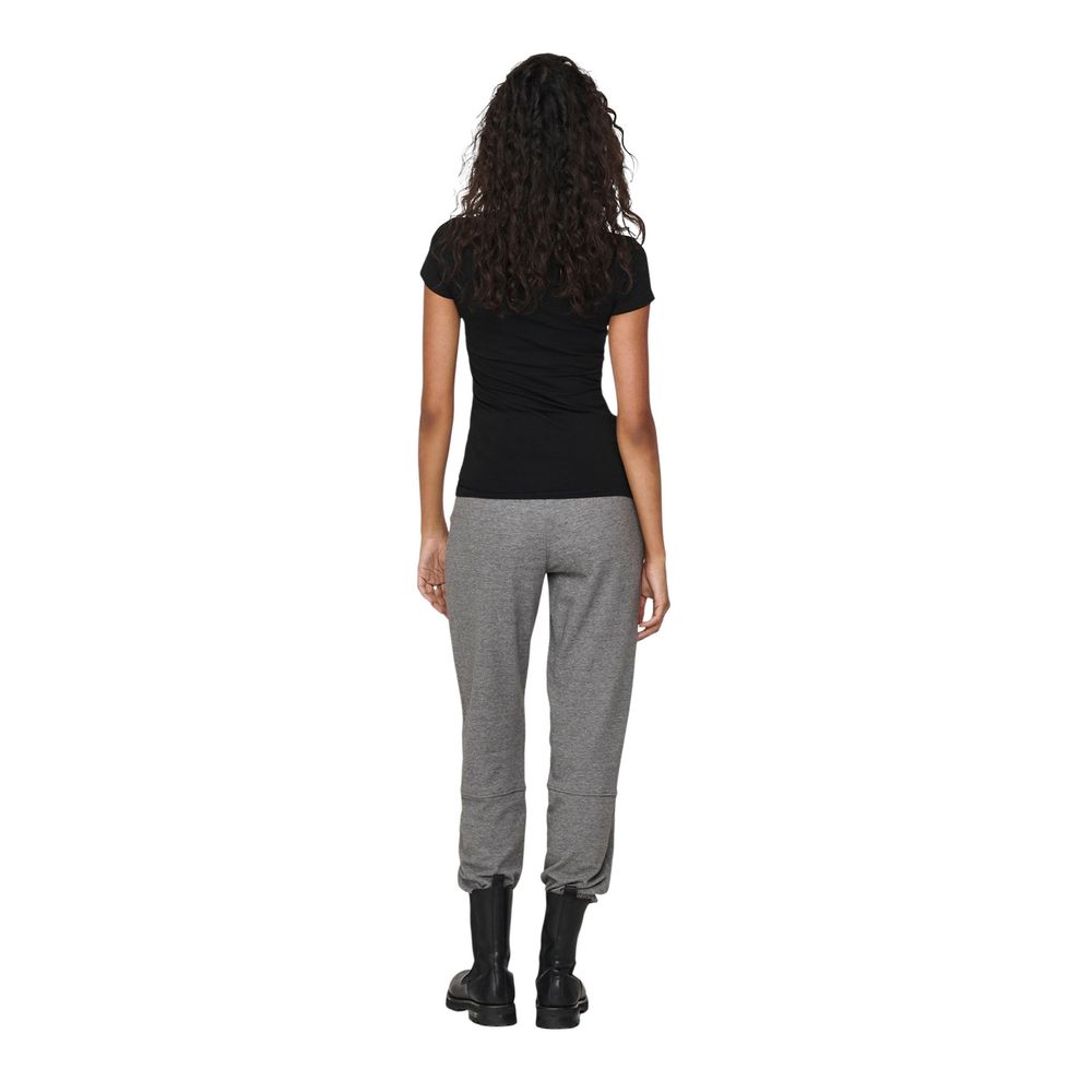 Only LIVE LOVE Black Cotton T-Shirt for Women