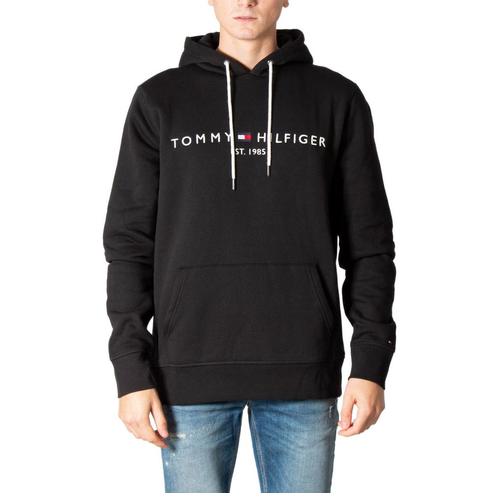 Sweat à capuche en coton noir Tommy Hilfiger