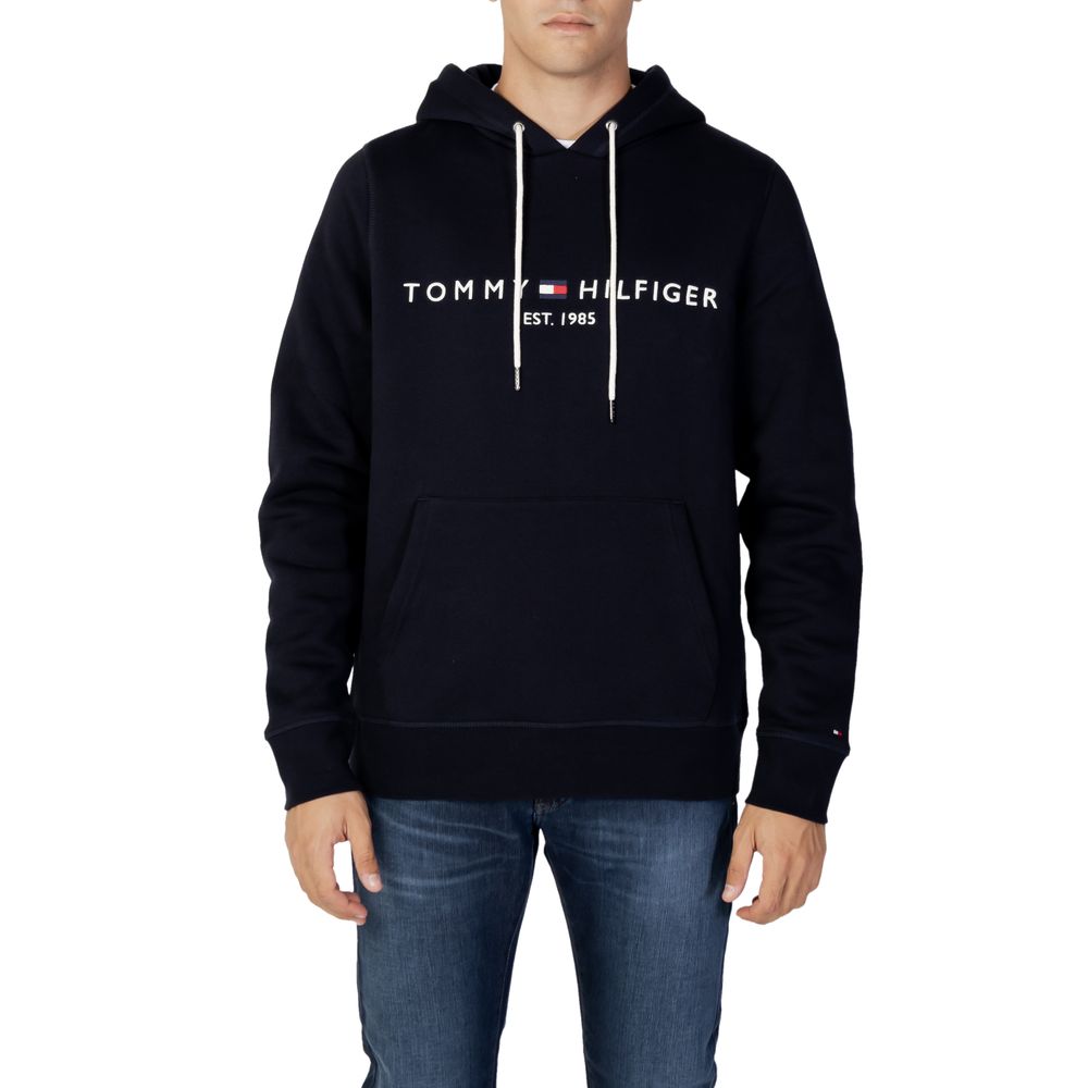 Sweat à capuche bleu en coton Tommy Hilfiger