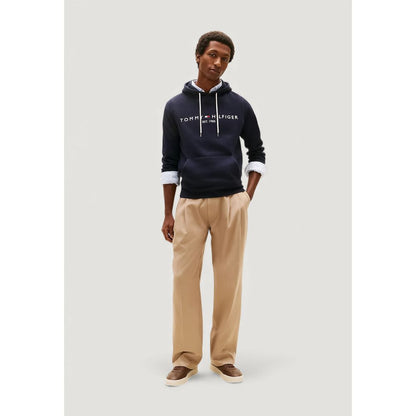 Sweat à capuche bleu en coton Tommy Hilfiger