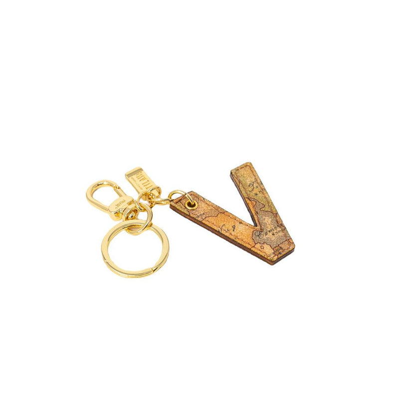 Alviero Martini Prima Classe Beige Leather Keychain - Élégance et Fonctionnalité