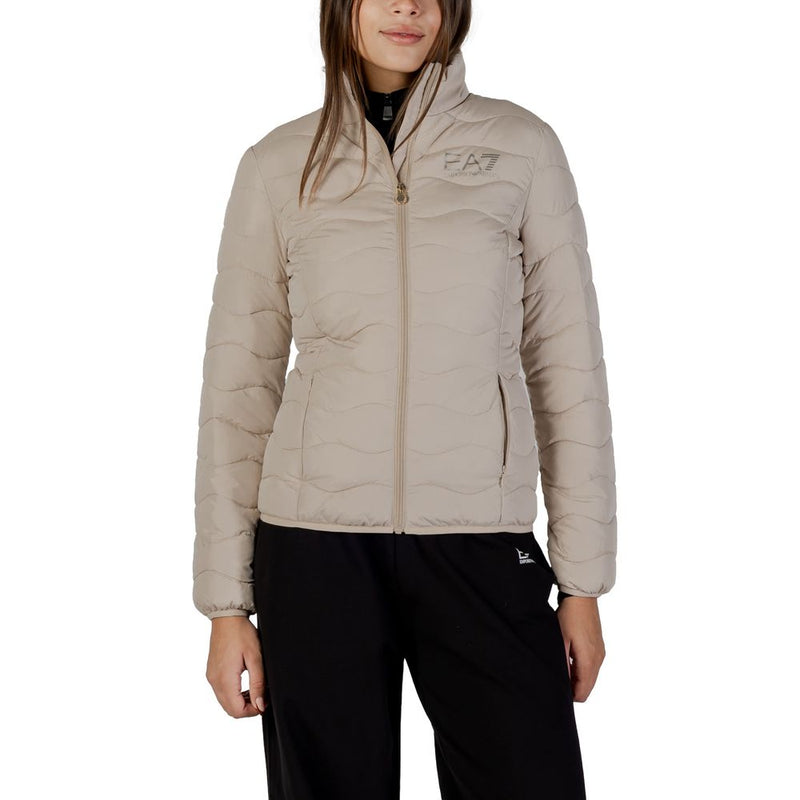EA7 Emporio Armani Beige Bomber Jacket for Women