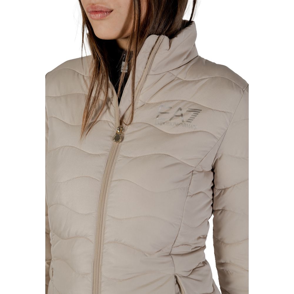 EA7 Emporio Armani Beige Bomber Jacket for Women
