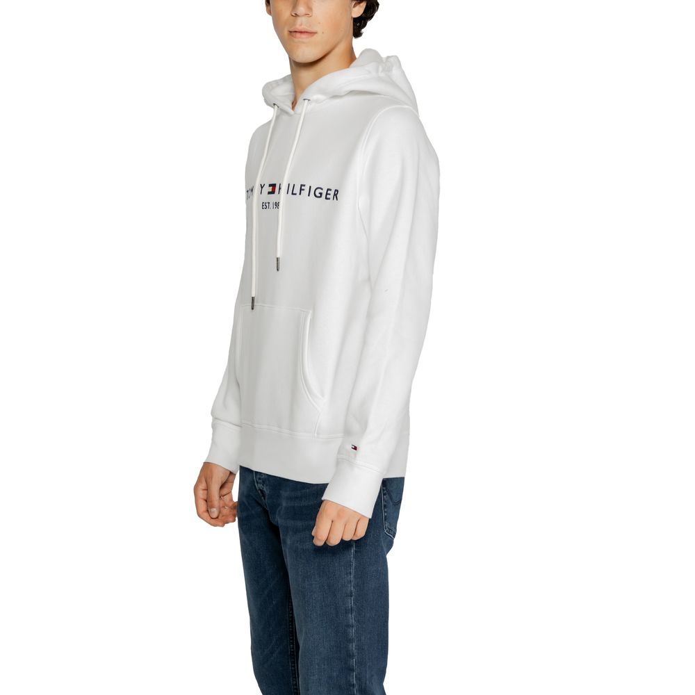 Sweat à capuche blanc en coton Tommy Hilfiger